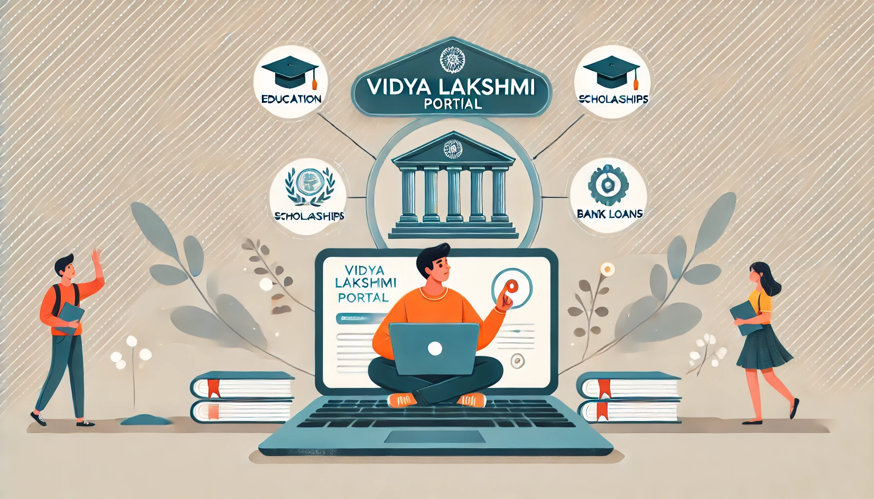 Student using Vidya Lakshmi Portal for education loans and scholarships.