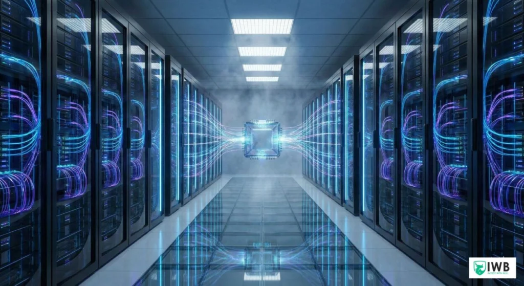 Top 10 Stocks for the 2026 Bull Market: The Ultimate Investor’s Guide 2 Futuristic data center with glowing fiber optic cables