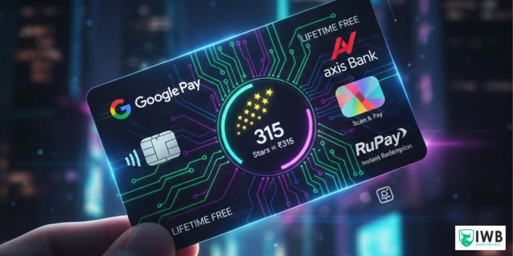 Digital interface of Flex by Google Pay RuPay credit card showing instant star reward redemption on UPI scans.