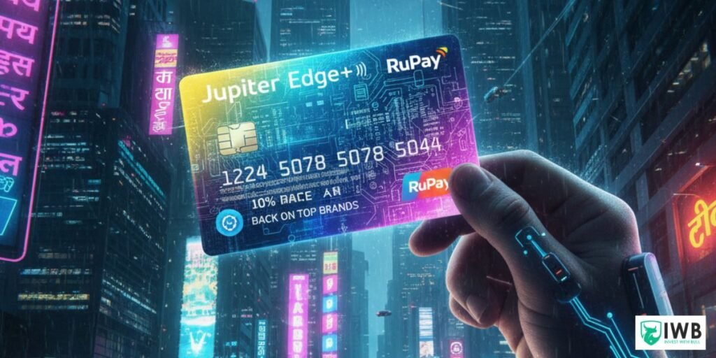 Jupiter Edge Plus RuPay credit card featuring 10% accelerated rewards on top digital brands via Jupiter app.