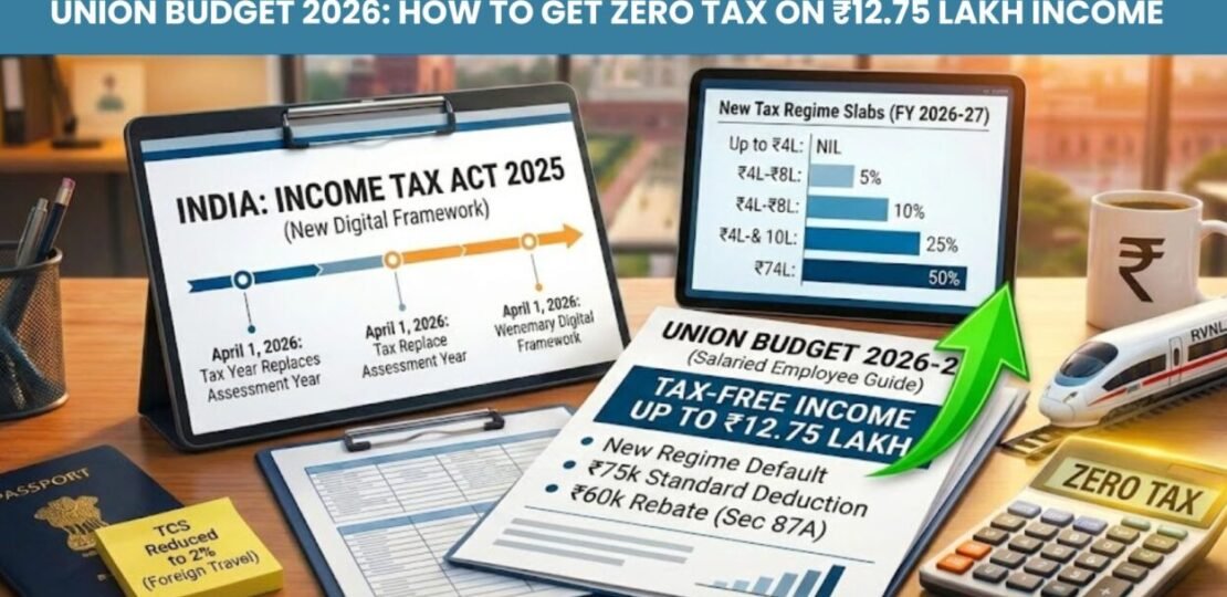 Union Budget 2026: How to get Zero Tax on ₹12.75 Lakh Income