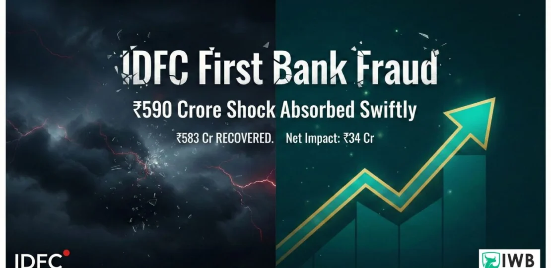 IDFC First Bank ₹590 Crore Fraud Recovery Banner
